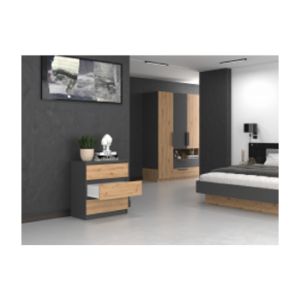 Obrazek Komoda Umo P3 antracyt/dąb artisan