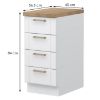 Obrazek Szafka Kuchenna Tara R-40-4f/4 4s Standard White Mat