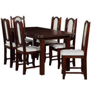 Obrazek Zestaw stół i krzesła Malaga 1+6 ST11 160/80+40L orzech W2 tap.A6