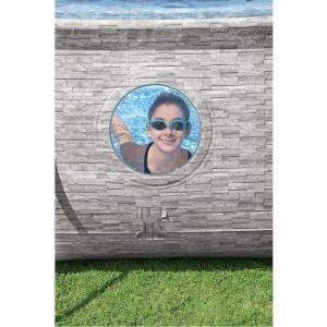 Obrazek Basen stelażowy owalny 4,27x2,5x1 m kamień 56714