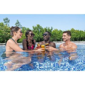 Obrazek Basen stelażowy owalny 4,27x2,5x1 m kamień 56714