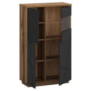 Obrazek Witryna Orient C 3d1w Dąb Delano Ciemny/Czarny