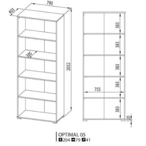 Obrazek Regał 79 Optimal 05 sonoma