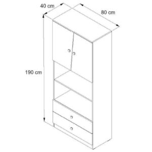 Obrazek Regał Nero 04 80 – Szary Mat