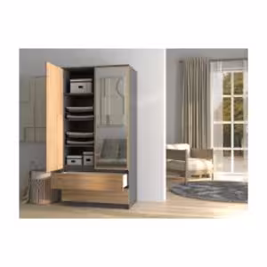 Obrazek Szafa Umo S2 z lustrem (antracyt/dąb artisan)