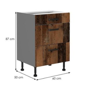 Obrazek Szafka kuchenna TESSA oldstyle/antracyt 60d 3s bb