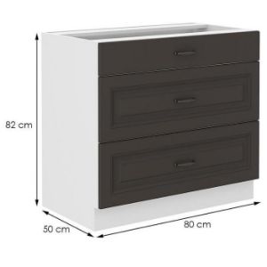 Obrazek Szafka kuchenna STILO grafit mat/biały 80d 3s bb