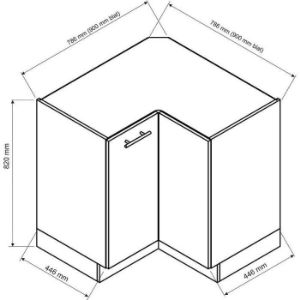 Obrazek Szafka kuchenna Denis drp pl biały satyna mat/biały 