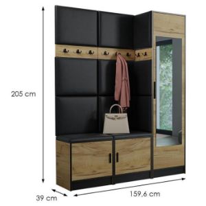 Obrazek Garderoba Roj 20 craft + Madryt 1100 ekoskóra czarna