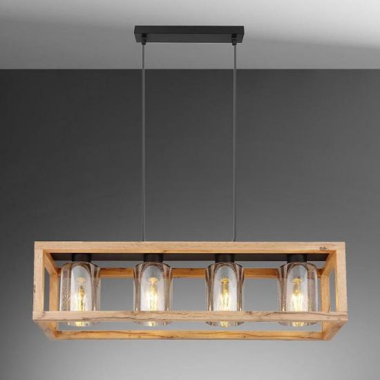 Obrazek Lampa 15497-4H Czarno-brązowa LW4