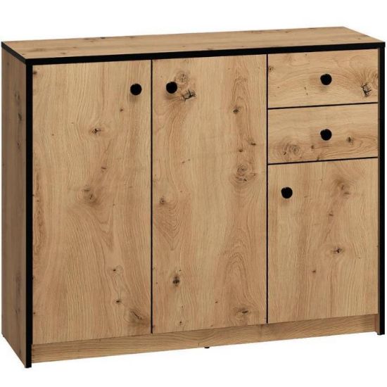 Obrazek Komoda Baumi 01 3D2S Dąb Artisan/Czarny