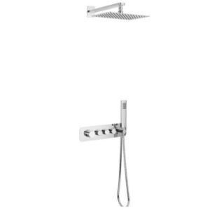 Obrazek Zestaw prysznicowo-wannowy podtynkowy Krotos 3-funkcyjny chrom