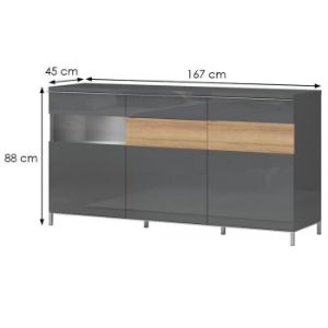 Obrazek Komoda Onyx K170-3KS1F/ON anthracite/pacific walnut