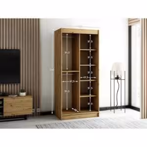 Obrazek Szafa Lamelo 100 Dąb Artisan/Czarny