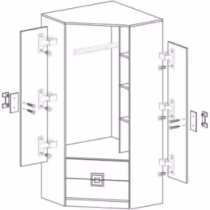Obrazek Szafa narożna Nico biały/dąb jasny nr-2
