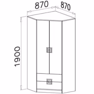 Obrazek Szafa narożna Nico biały/dąb jasny nr-2