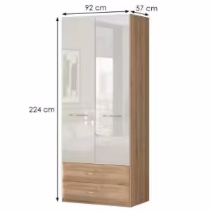 Obrazek Szafa 2d2s Gala p22/gl pacific walnut/beige