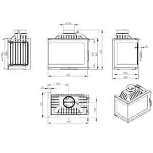 Obrazek Wkład narożny Fiorina 13kW prawy