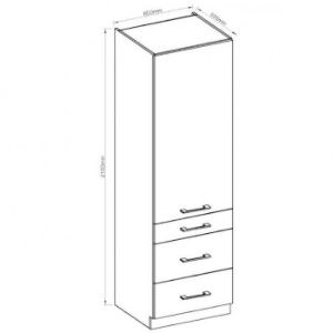 Obrazek Szafka kuchenna VIGO grafit mat 60DKS-210 3S 1F