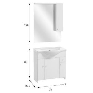 Obrazek Zestaw szafka z umywalką Bratysława D75 HL 1070