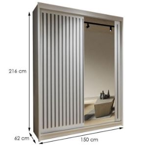 Obrazek Szafa Royal 150 Biała/Lamela Szara