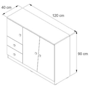 Obrazek Komoda Nero 07 120 – Czarny Mat