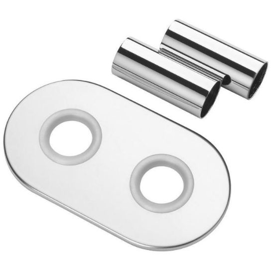 Obrazek Zestaw maskujący podwójny do podłączenia grzejnika chrom 