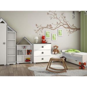 Obrazek Regał Bb02 3p Biały plus Popiel 