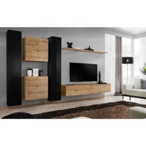 Obrazek Meblościanka Switch VI Czarny/Wotan