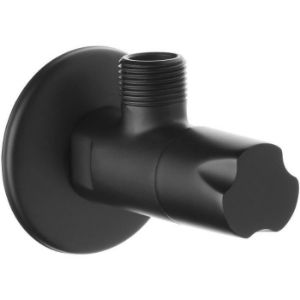 Obrazek Zawór kątowy z głowicą ceramiczną 1/2"X3/8" czarny