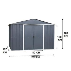 Obrazek Metalowy domek ogrodowy Antracyt 65AEYZ 202cmX137cm