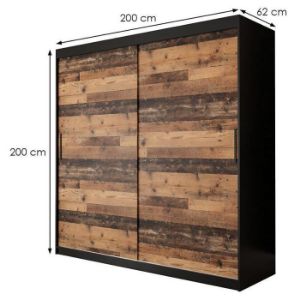 Obrazek Szafa Old Wood T 200 Czarny/Old Style