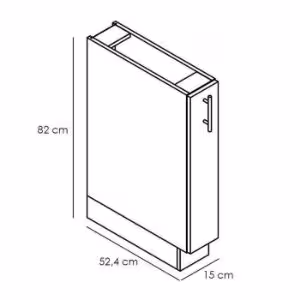 Obrazek Szafka kuchenna Denis d15 cargo + kosz czarny mat/biały 