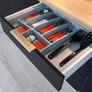 Obrazek Szafka kuchenna Denis d15 cargo + kosz czarny mat/biały 