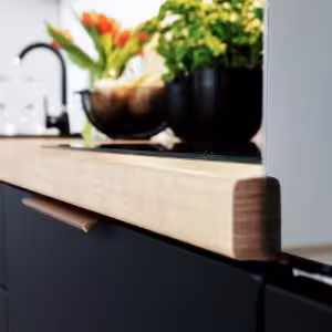 Obrazek Szafka kuchenna Denis d15 cargo + kosz czarny mat/biały 