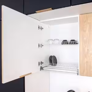 Obrazek Szafka kuchenna Denis d15 cargo + kosz czarny mat/biały 