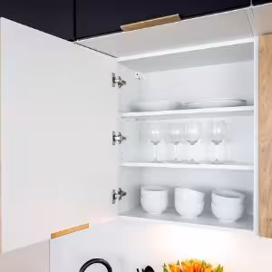 Obrazek Szafka kuchenna Denis d15 cargo + kosz czarny mat/biały 