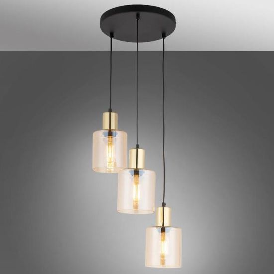 Obrazek Lampa wisząca Sierra gold/bursztyn 6667 PL3 