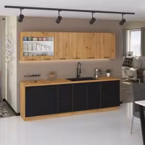 Obrazek Szafka kuchenna Modena 40d 3s bb czarny/dąb artisan