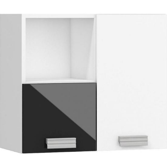 Obrazek Szafka wisząca Solo (biały/czarny połysk)