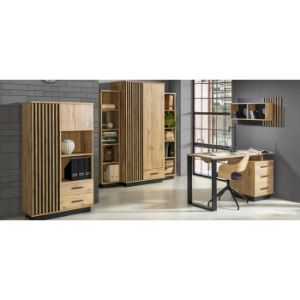 Obrazek Półka Sole LA12 dąb wotan/czarny mat