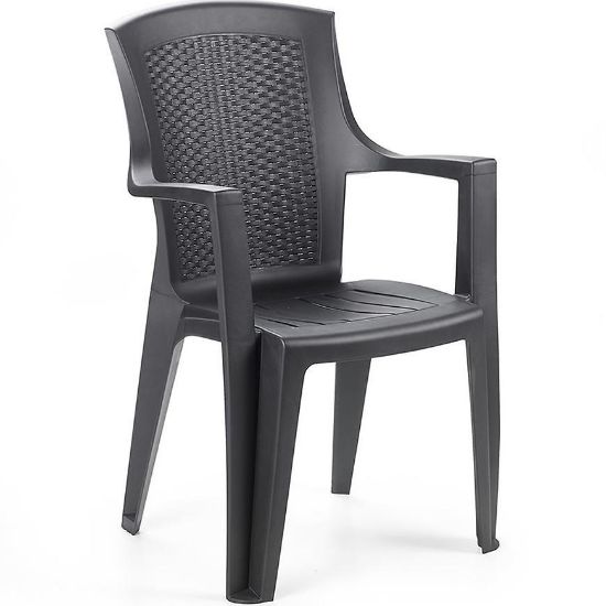 Obrazek Krzesło ogrodowe plastikowe Eden antracyt