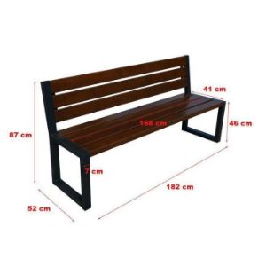 Obrazek  Ławka nowoczesna z oparciem bez podłokietników palisander 