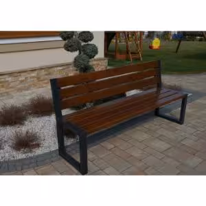 Obrazek  Ławka nowoczesna z oparciem bez podłokietników palisander 