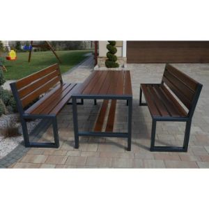 Obrazek  Ławka nowoczesna z oparciem bez podłokietników palisander 