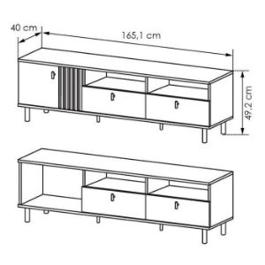 Obrazek Madis Stolik RTV 165 B dąb artisan/antracyt