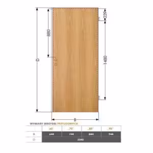 Obrazek Drzwi wewnętrzne Tamparo 2 80P dąb naturo WC + podcięcie