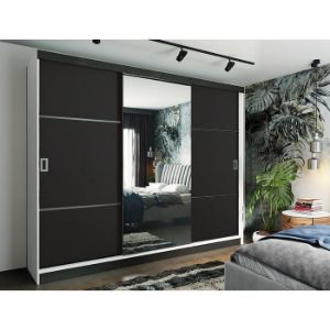 Obrazek Szafa Retro 200 3L biała/ front czarny