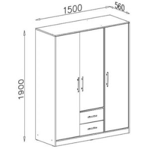 Obrazek Szafa Smart Sr2 3d Grafit