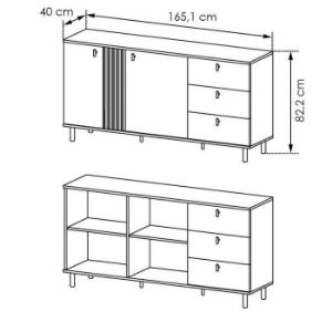 Obrazek Komoda Madis D Dąb Artisan/Antracyt